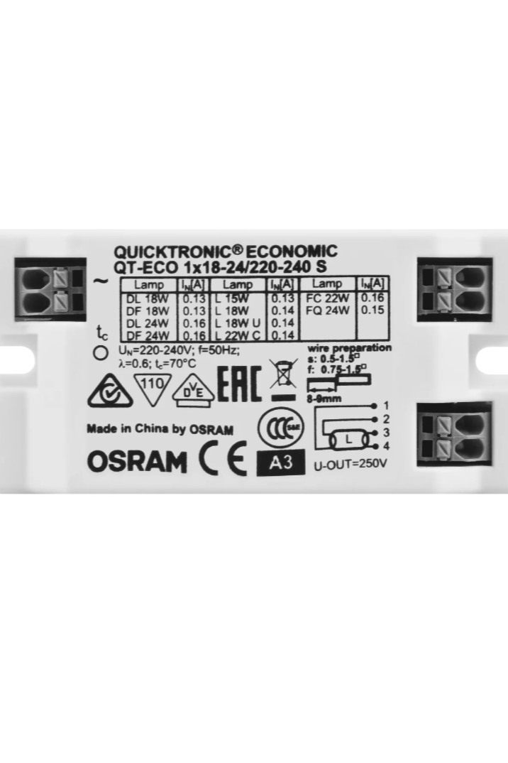 Osram Quicktronic 1x18W Ballast